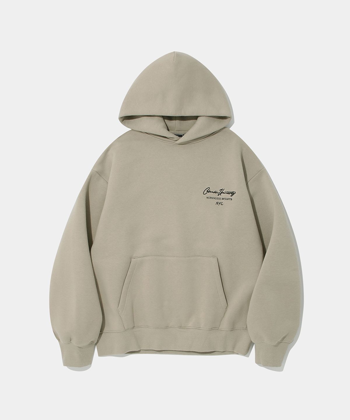 컬럼비아 유니버시티(COLUMBIA UNIVERSITY) NEW SCRIPT LOGO FLEECE HOODIE_NATURAL BEIGE