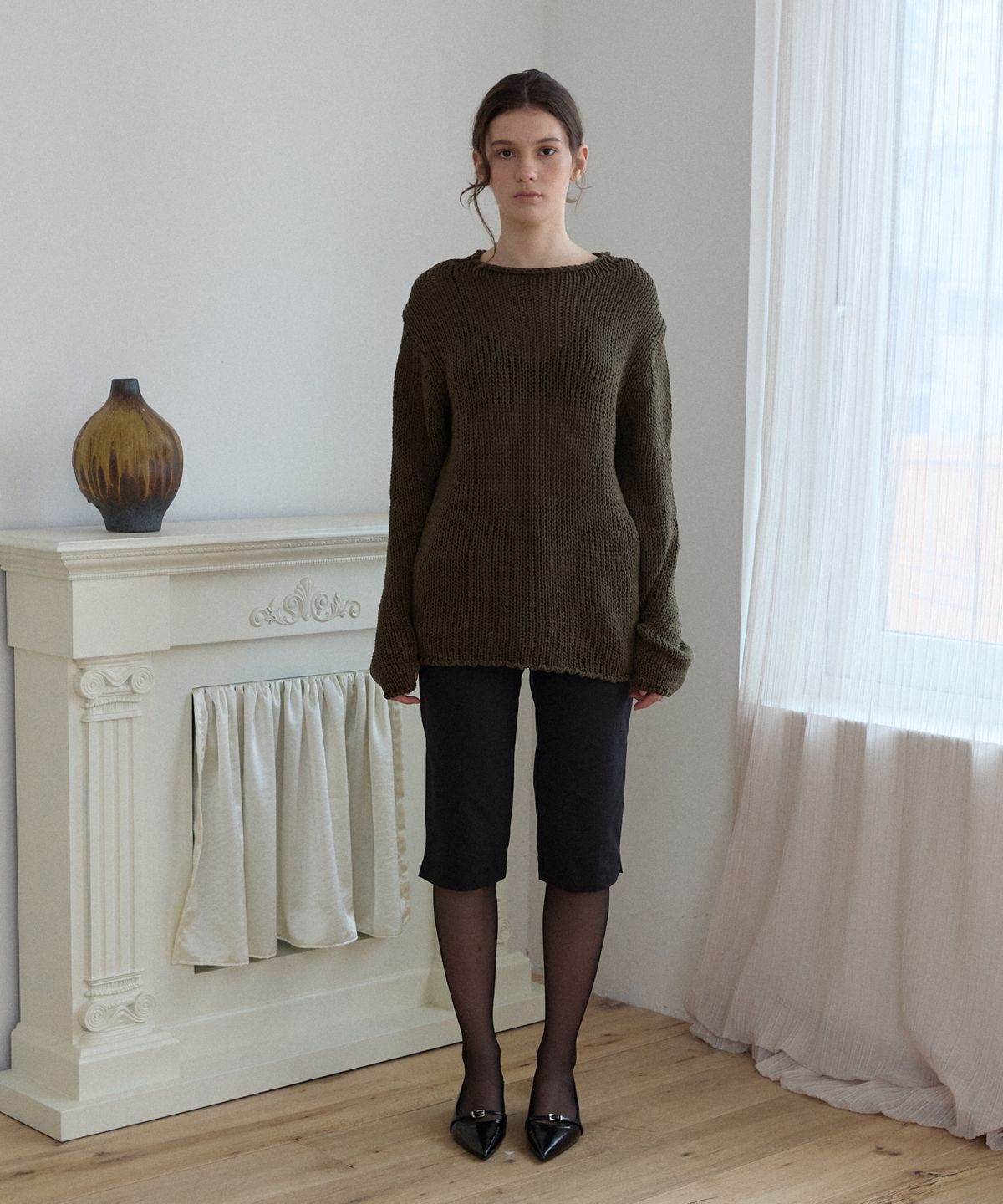 위오이(WIOE) Essential Cotton Pullover_Khaki