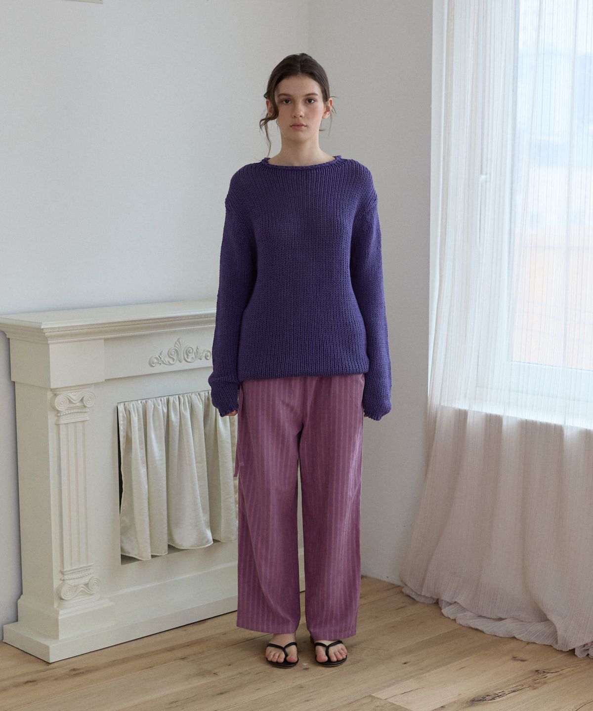 위오이(WIOE) Essential Cotton Pullover_Purple