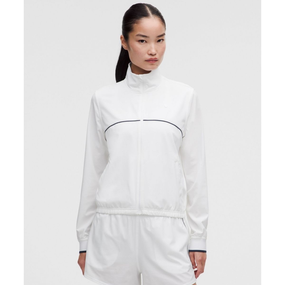 룰루레몬(LULULEMON) 코트 라이벌 테니스 트랙 재킷  WHT CLBL