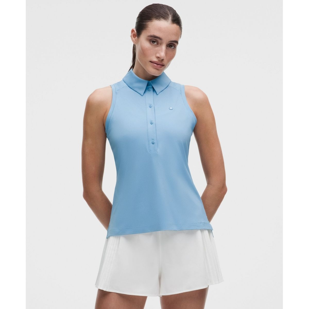 룰루레몬(LULULEMON) 퀵 드라이 슬리브리스 폴로 셔츠 *스트레이트 헴  DEAM