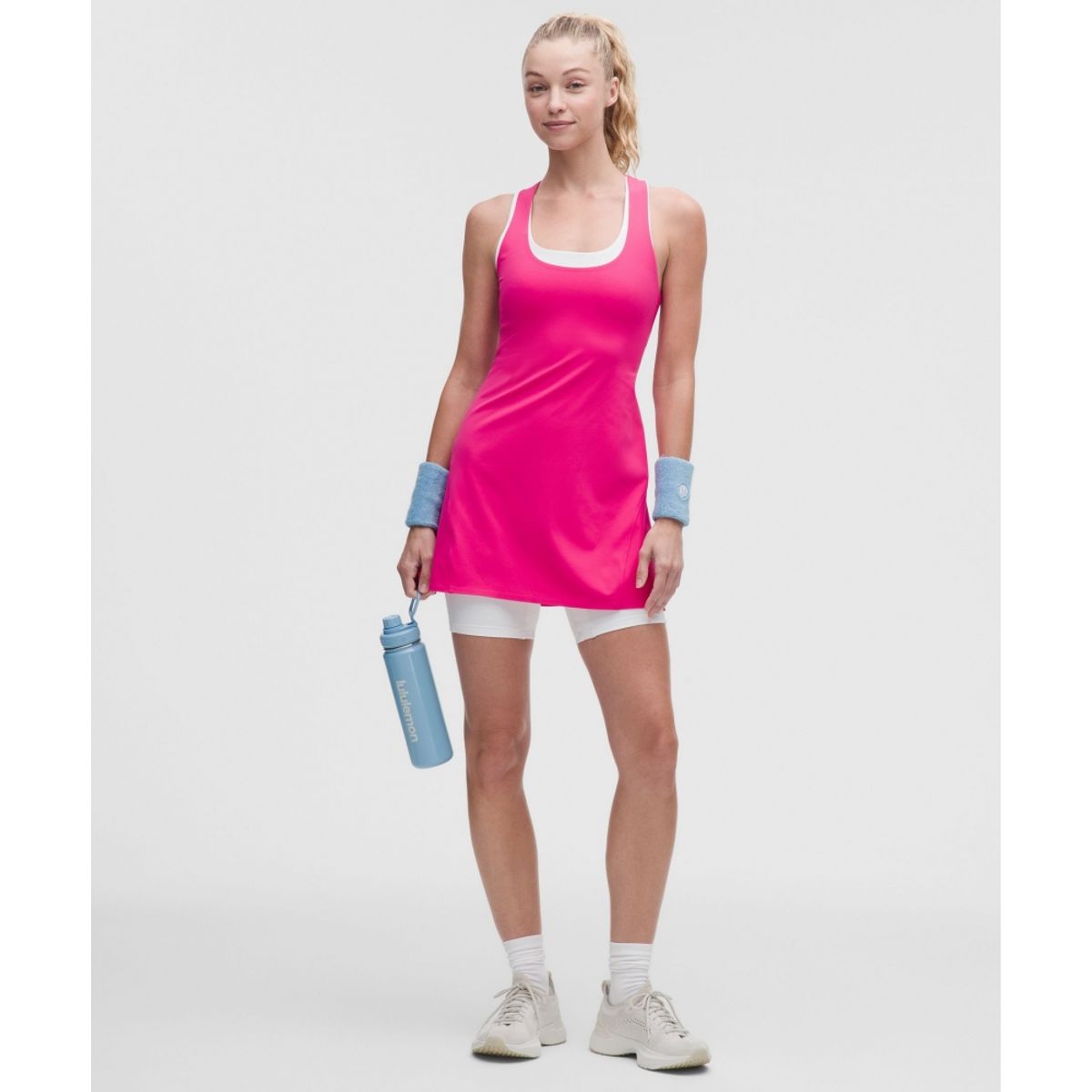룰루레몬(LULULEMON) 레이어드 레이서백 테니스 드레스  FLFT WHT