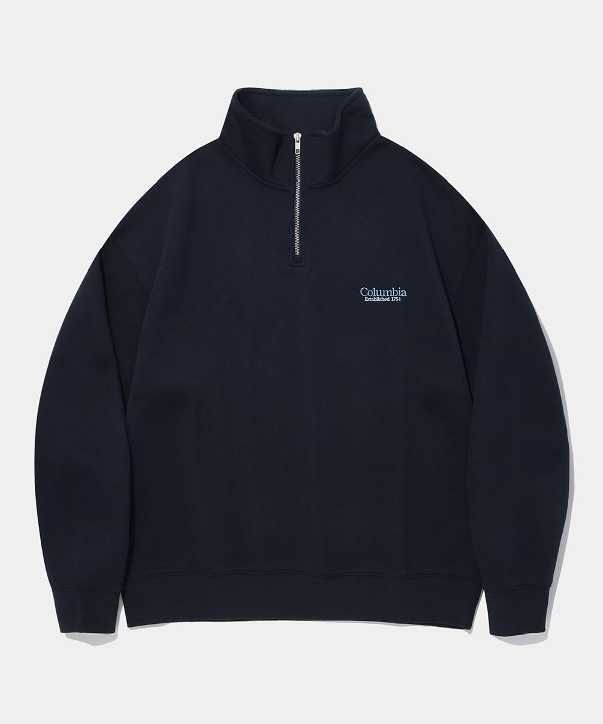 컬럼비아 유니버시티(COLUMBIA UNIVERSITY) NYC EMB FLEECE H/ZIP SWEATSHIRT_NAVY