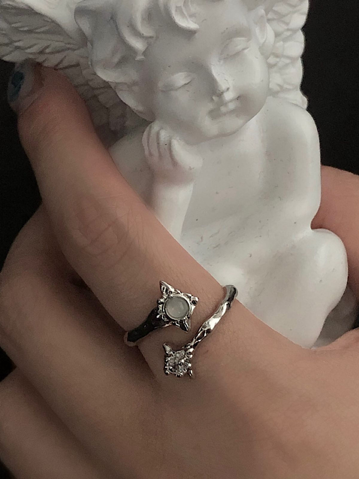 아포엠(APOEM) Milky Star Open Ring