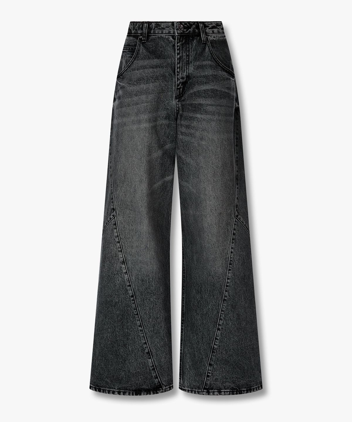 아르마니 익스체인지(ARMANI EXCHANGE) 여성 로고 패치 로우라이즈 트위스트 심 진_다크 그레이 A426340508