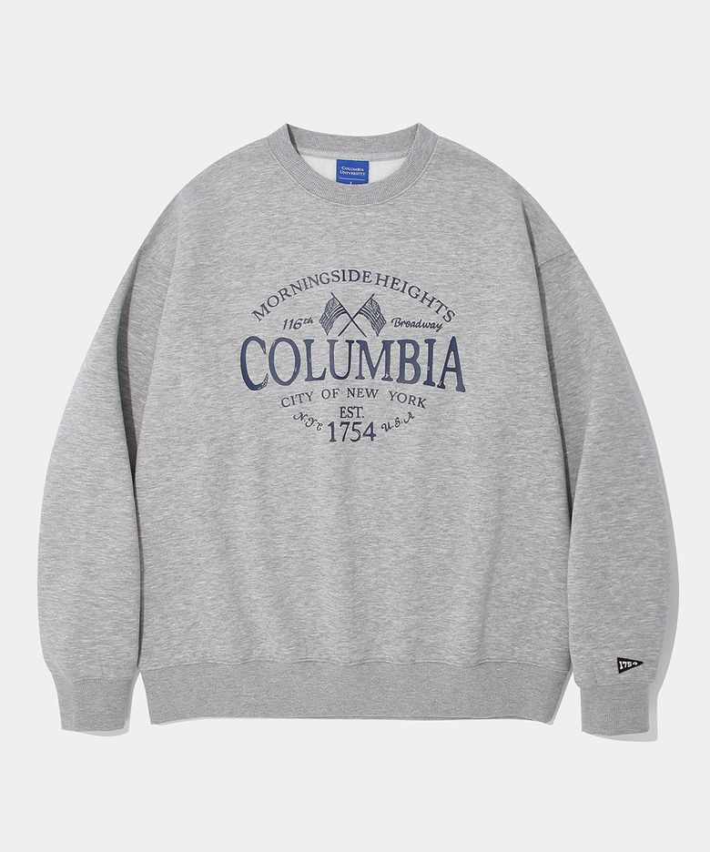 AMERICAN FLAG FLEECE SWEAT SHIRT_M.GRAY