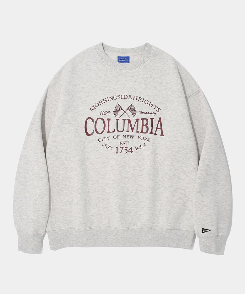 AMERICAN FLAG FLEECE SWEAT SHIRT_OATMEAL