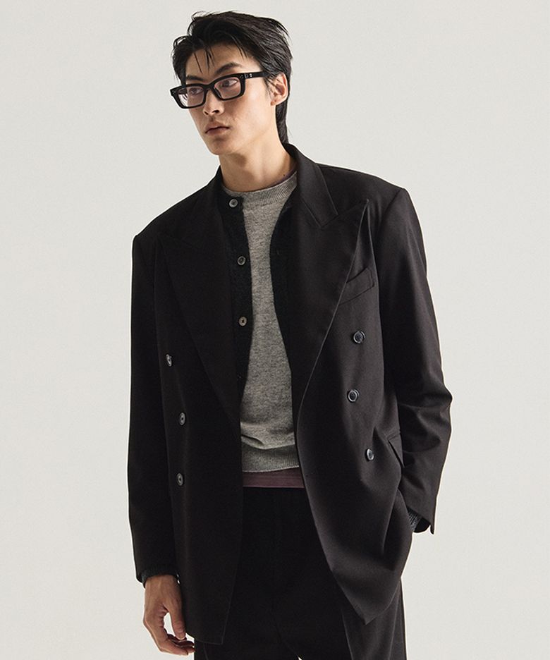 [Set]시그니처 블랙 테일러드 더블 블레이저