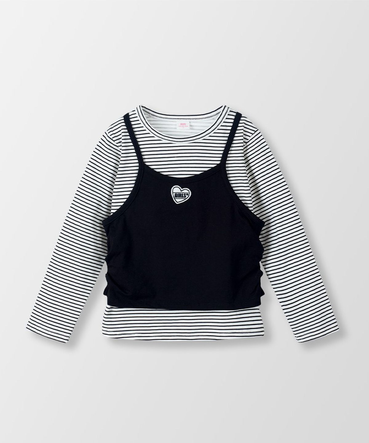 월튼키즈(WALTON KIDS) 블랙하트뷔스티에티셔츠