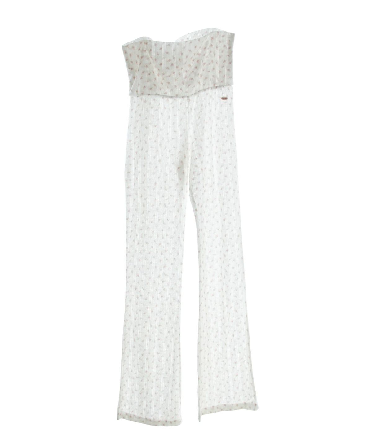 구름킴(GULEMKIM) Angel Courtyard Floral Wide Waist Straight Trousers (angel garden)