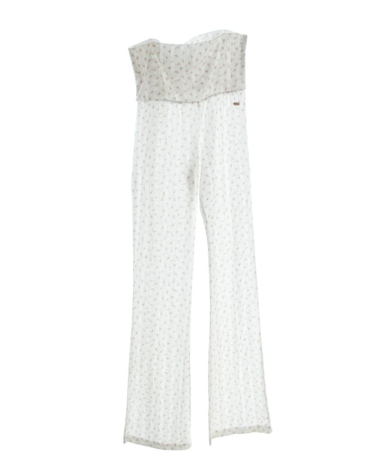 Angel Courtyard Floral Wide Waist Straight Trousers (angel garden)