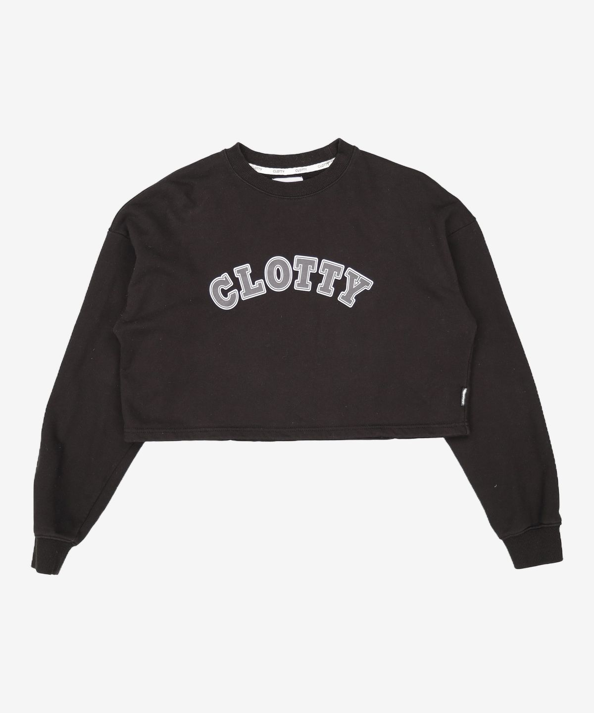 클로티(CLOTTY) ARCH LOGO CROP SWEAT-SHIRT BLACK(CY2BSFM445A) XL