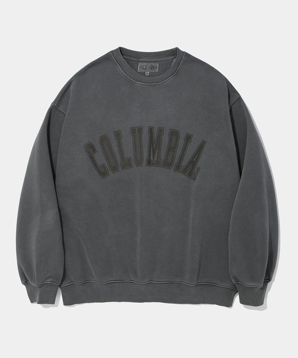 컬럼비아 유니버시티(COLUMBIA UNIVERSITY) CU ARCH LOGO DYED FLEECE SWEAT SHIRT_CHARCOAL