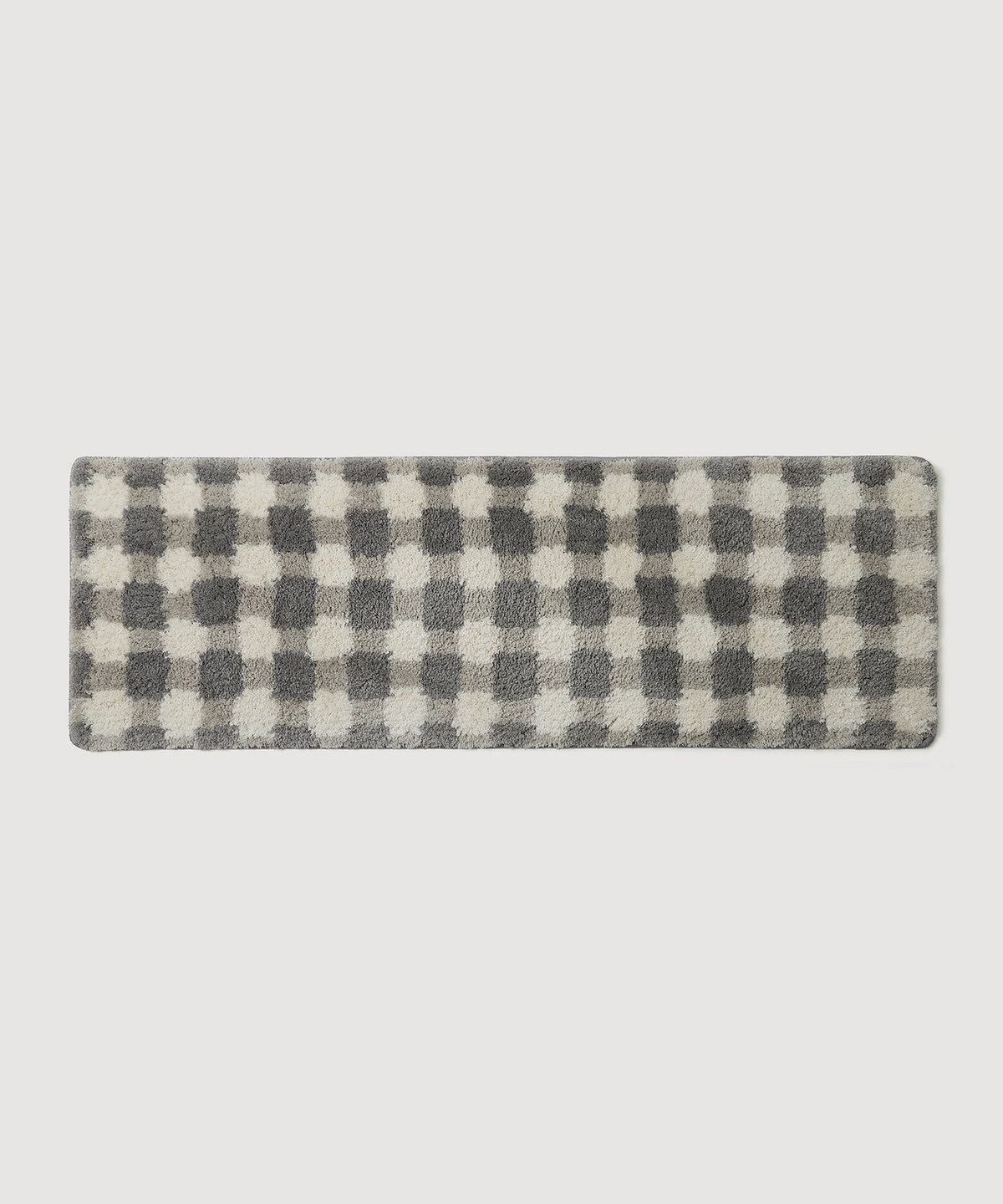 자주(JAJU) 체크블럭 소프트 터프팅 매트120x40cm 웜그레이