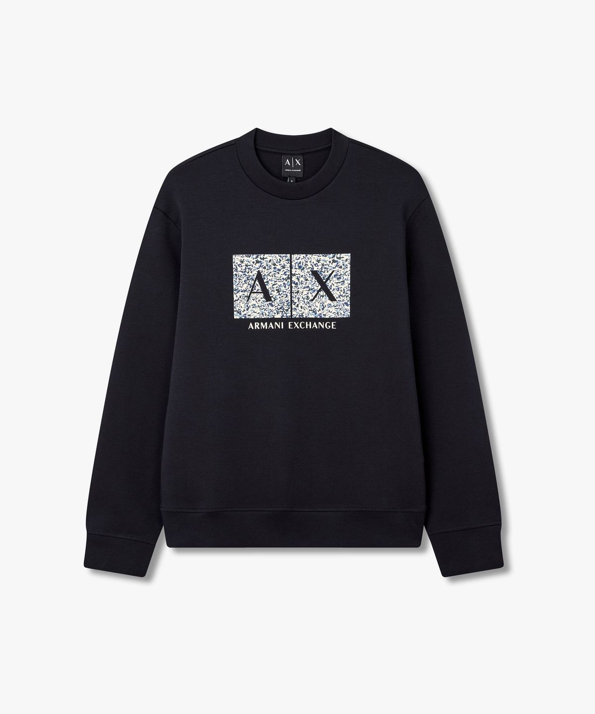 아르마니 익스체인지(ARMANI EXCHANGE) 남성 스퀘어 로고 스트레치 스웨트셔츠 _다크 네이비 A416331007