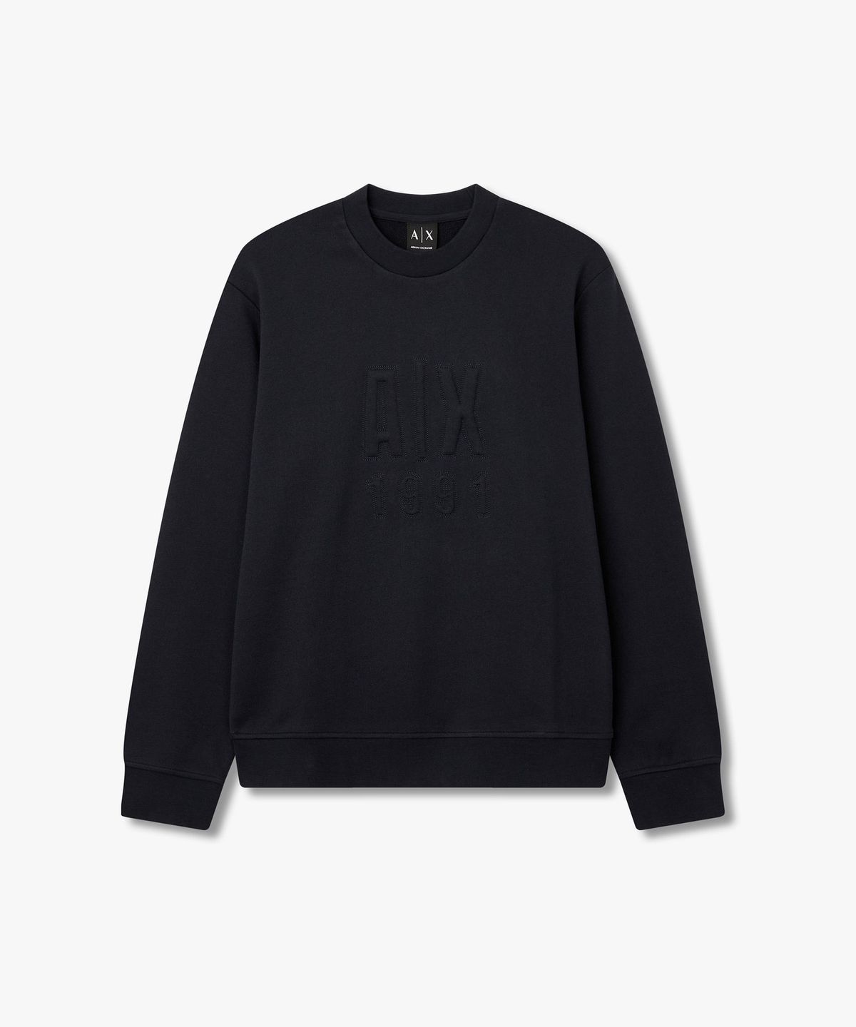 아르마니 익스체인지(ARMANI EXCHANGE) 남성 엠보싱 로고 크루넥 스웨트셔츠 _다크 네이비 A416331002