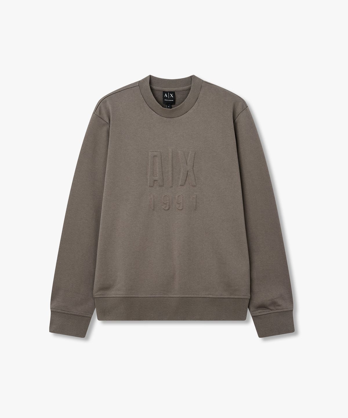 아르마니 익스체인지(ARMANI EXCHANGE) 남성 엠보싱 로고 크루넥 스웨트셔츠 _웜 그레이 A416331001