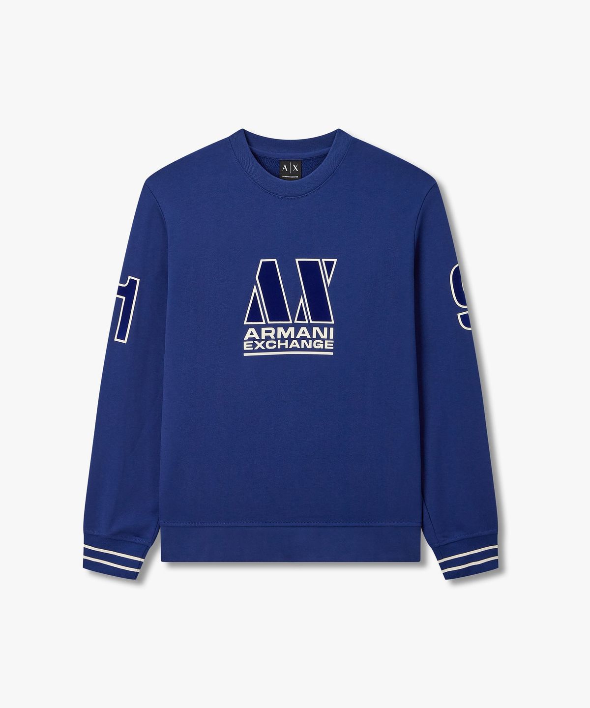 아르마니 익스체인지(ARMANI EXCHANGE) 남성 플록 그래픽 스웨트셔츠_블루 A416331004