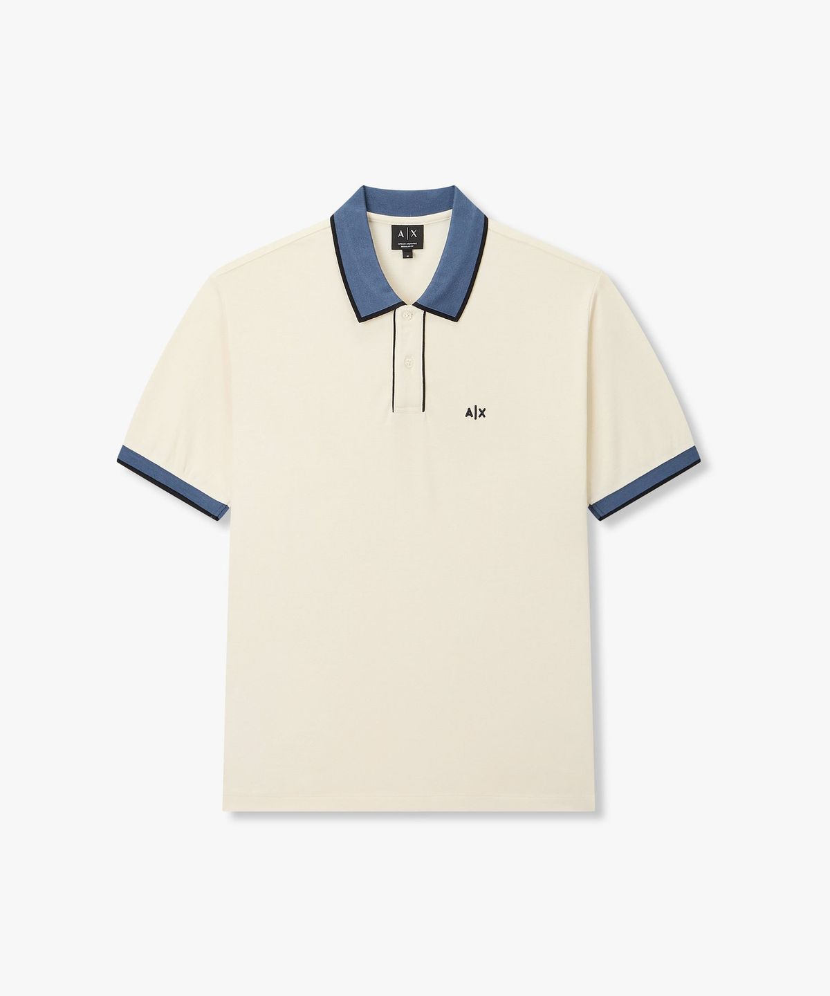 아르마니 익스체인지(ARMANI EXCHANGE) 남성 배색 트림 폴로 셔츠 _오프 화이트 A416331019