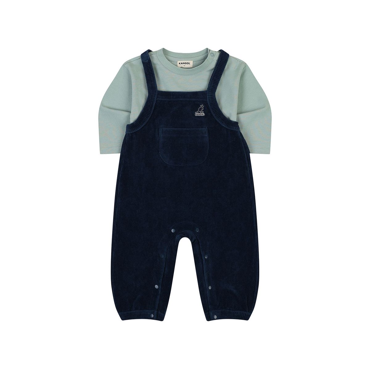 캉골키즈(KANGOL KIDS) [베이비] 티셔츠&벨루아 오버롤 세트웨어 SD 0A04 네이비