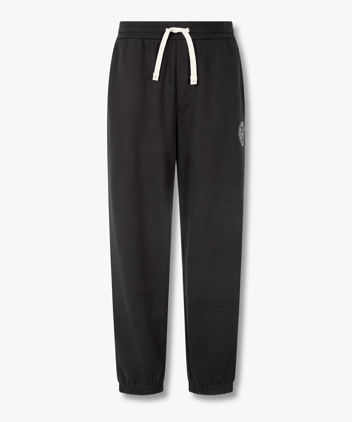 아르마니 익스체인지(ARMANI EXCHANGE) 남성 로고 와펜 스트링 조거 팬츠_차콜 그레이 A416342003