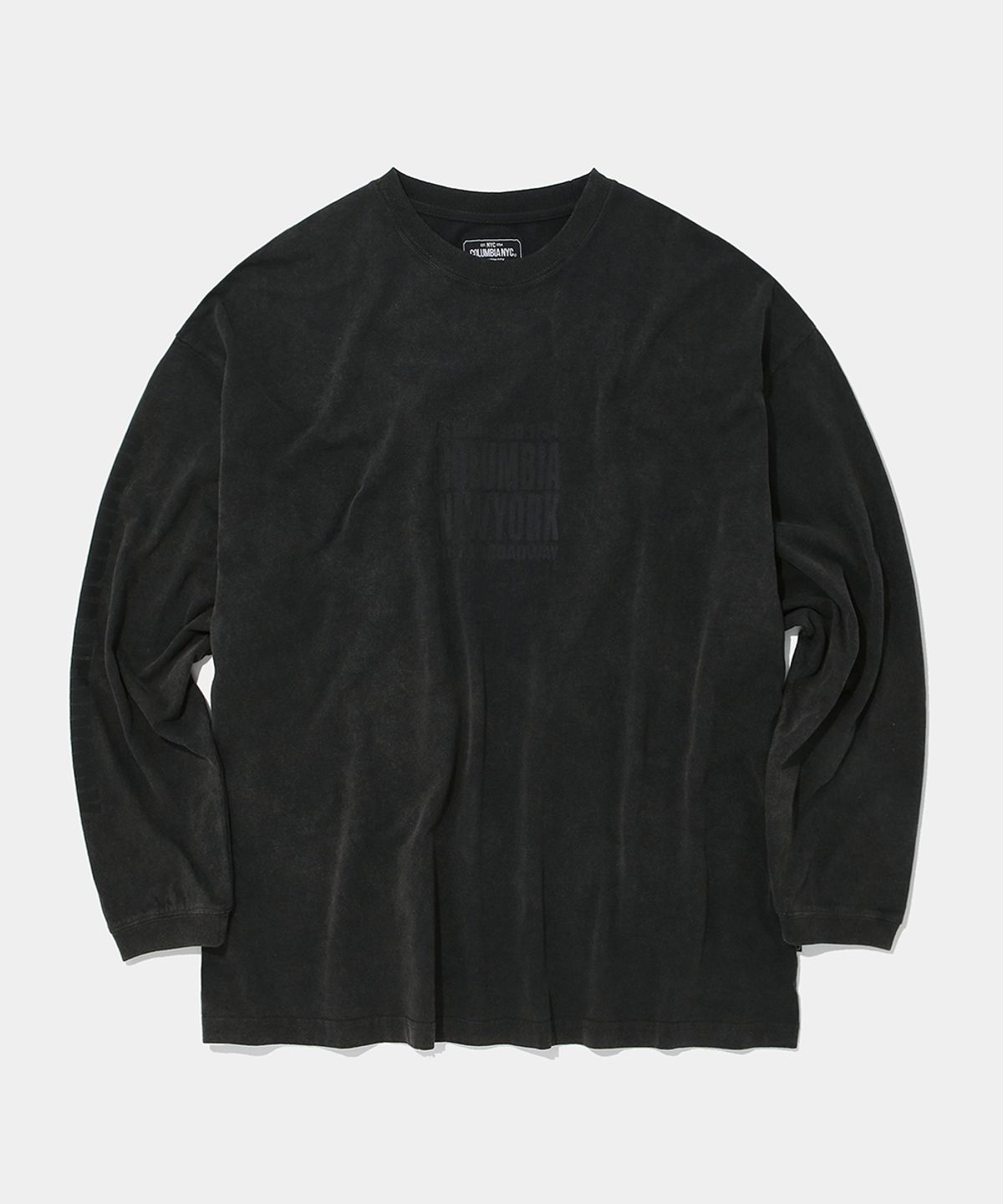 컬럼비아 유니버시티(COLUMBIA UNIVERSITY) CU SQUARE LOGO DYED L/S T-SHIRT_CHARCOAL