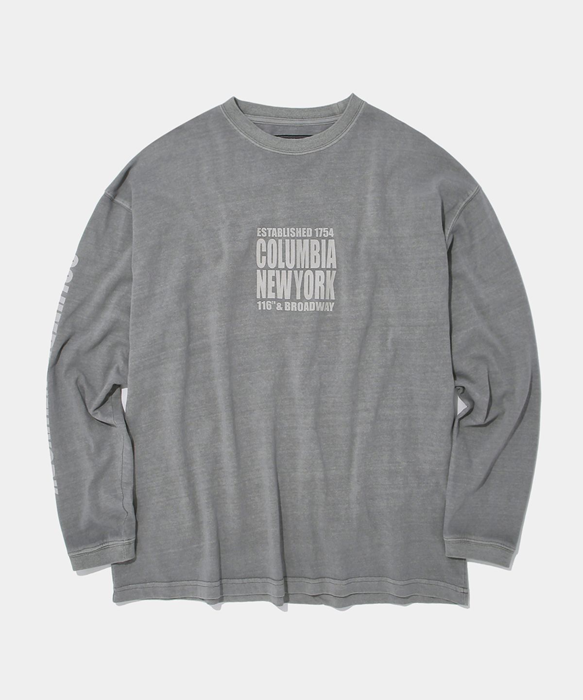 컬럼비아 유니버시티(COLUMBIA UNIVERSITY) CU SQUARE LOGO DYED L/S T-SHIRT_GRAY