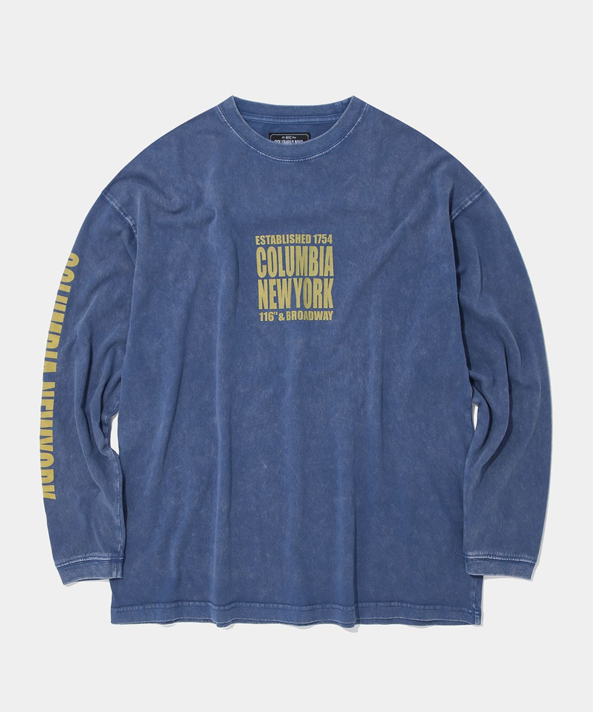 컬럼비아 유니버시티(COLUMBIA UNIVERSITY) CU SQUARE LOGO DYED L/S T-SHIRT_BLUE