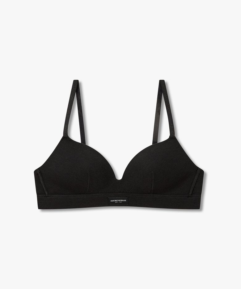 여성 리브드 로고 패치 브라렛 브라 _블랙_0826381502