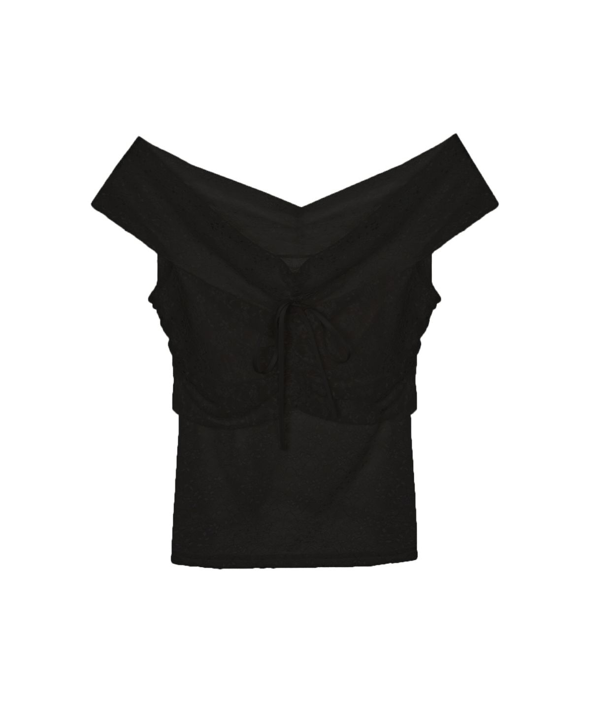 닉앤니콜(NICK&NICOLE) DRAPED LACE CAMI TOP_BLACK
