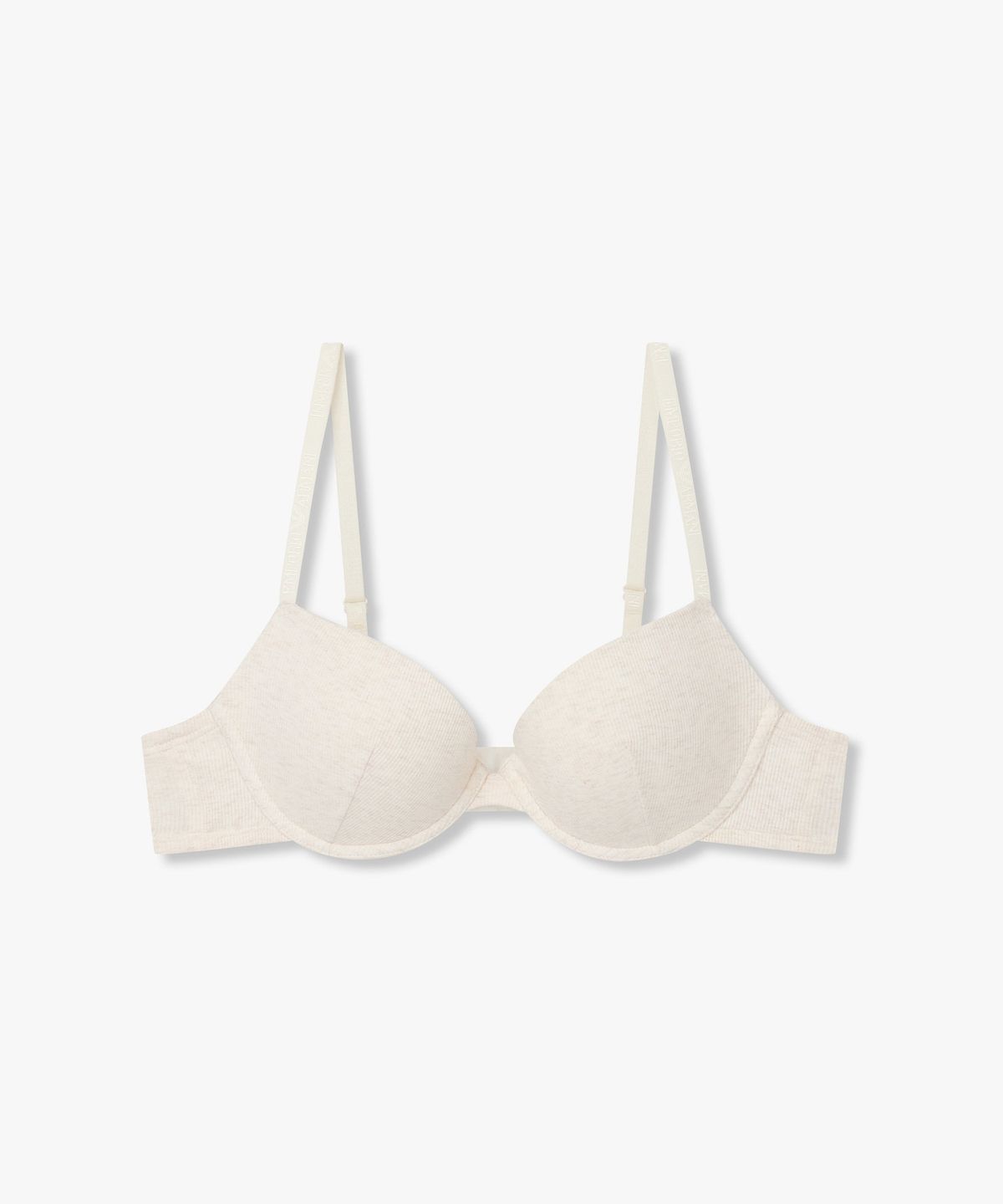 엠포리오 아르마니 언더웨어(EMPORIO ARMANI UNDERWEAR) 여성 리브드 로고 패치 푸쉬업 브라 _오트밀_0826385501