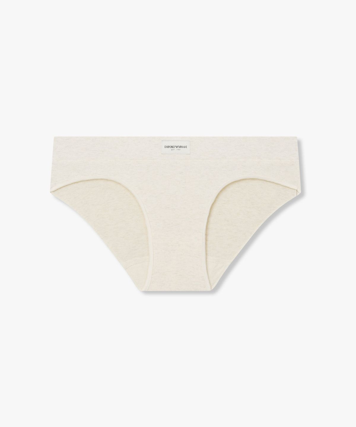 엠포리오 아르마니 언더웨어(EMPORIO ARMANI UNDERWEAR) 여성 리브드 로고 패치 브리프 _오트밀_0826311501
