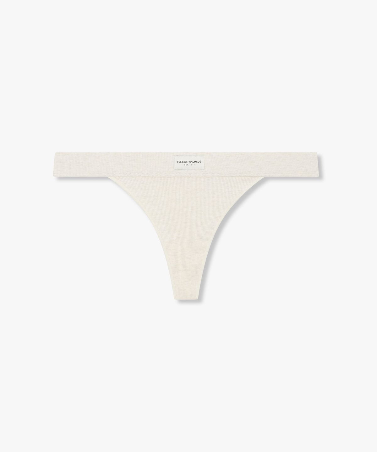 엠포리오 아르마니 언더웨어(EMPORIO ARMANI UNDERWEAR) 여성 리브드 로고 패치 티팬티 _오트밀_0826310501