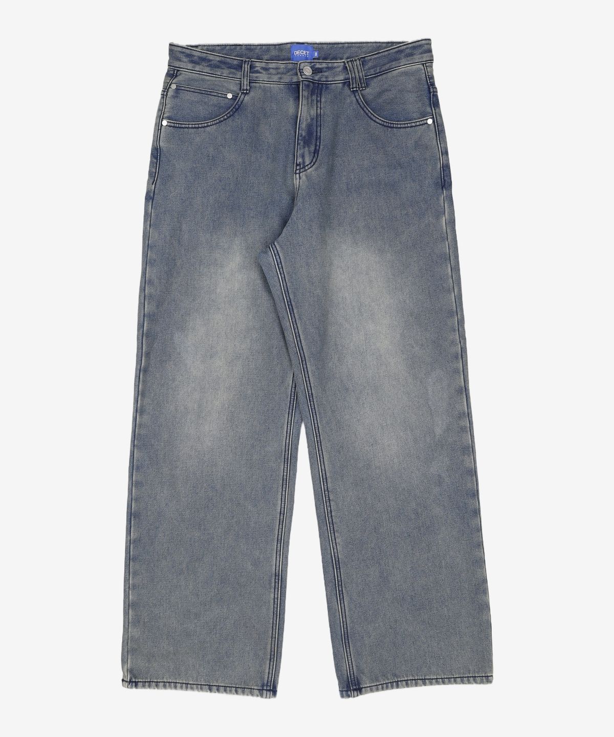 데케트(DECET) Mid Rise Wide Jeans DCPT027CrinkleBlue 34