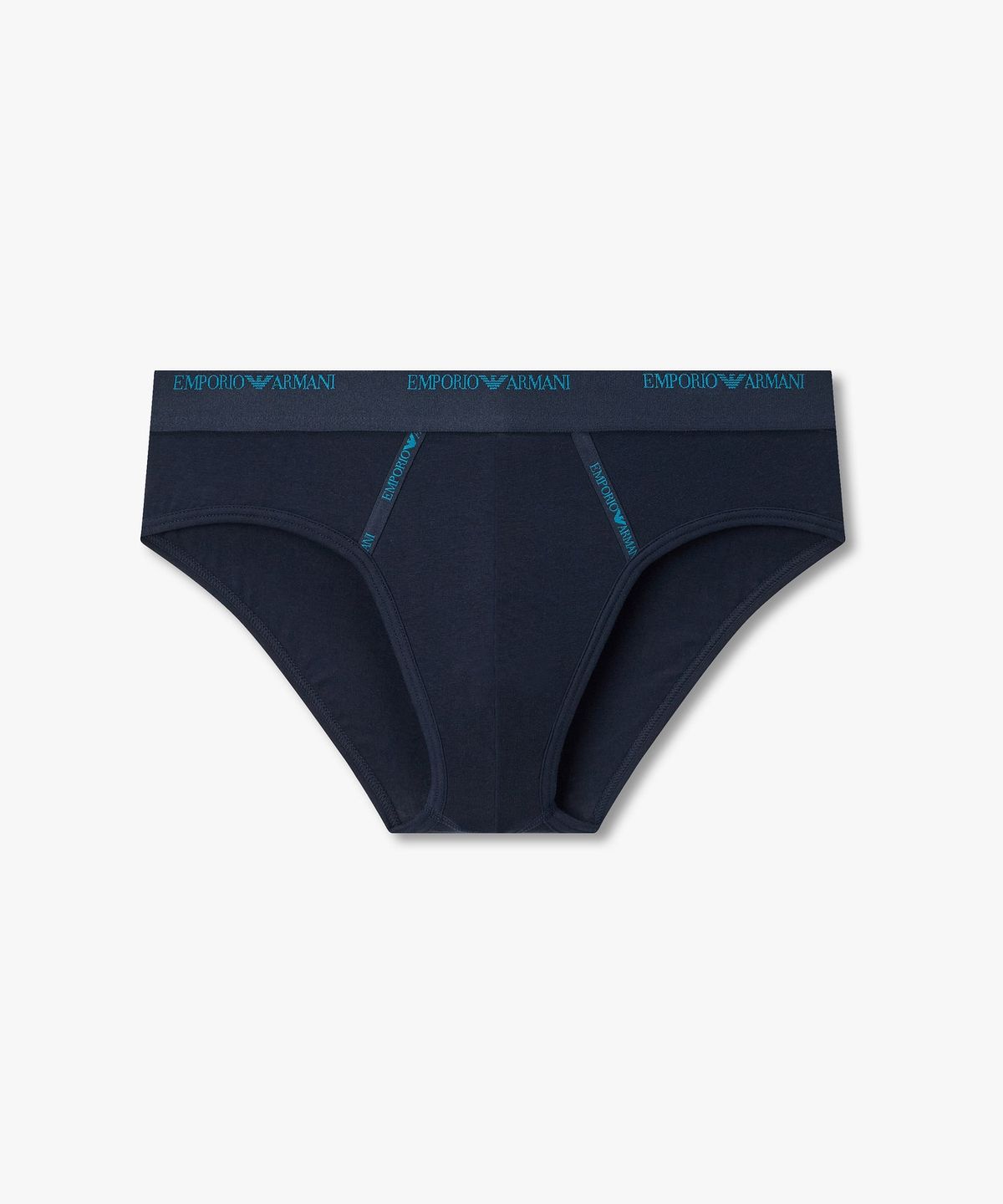 엠포리오 아르마니 언더웨어(EMPORIO ARMANI UNDERWEAR) 남성 로고 프린트 더블 테이프 브리프 _네이비_0816311011