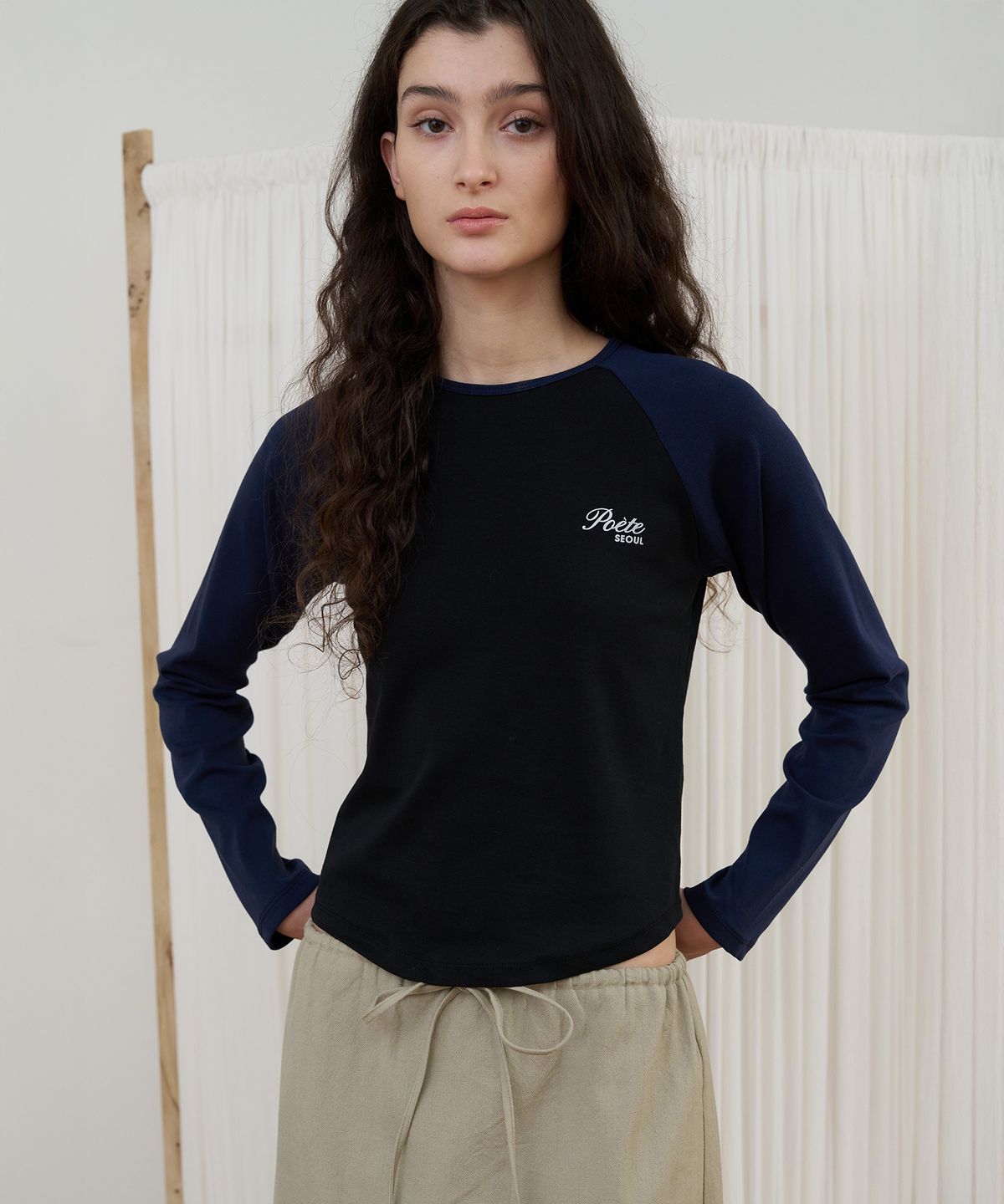 포에트서울(POETSEOUL) BLOCK RAGLAN T-SHIRT_navy