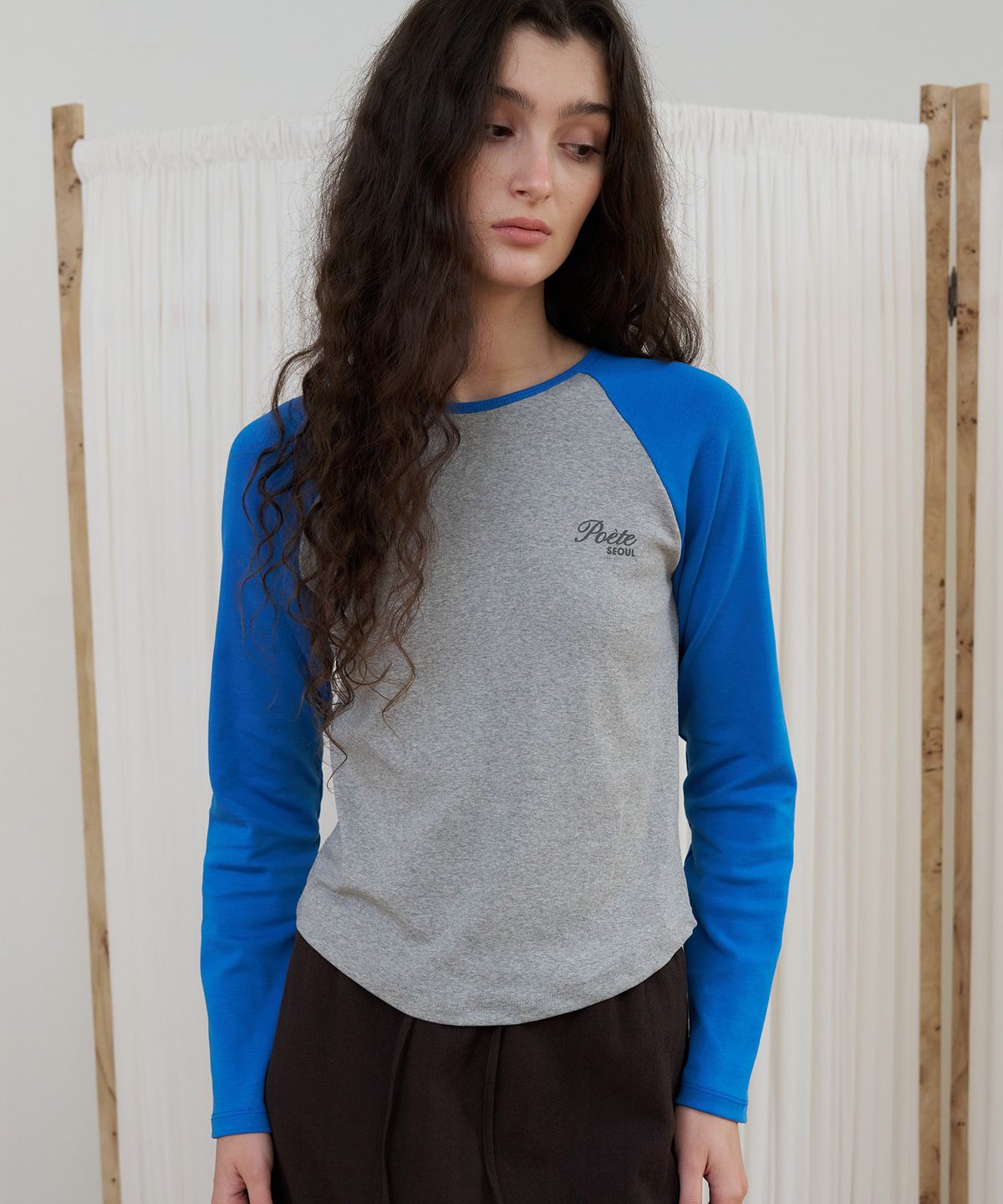 포에트서울(POETSEOUL) BLOCK RAGLAN T-SHIRT_blue