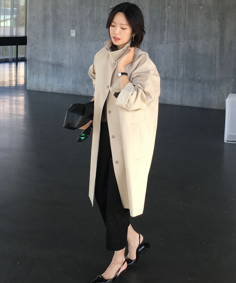 FOLD HALF TRENCH_beige