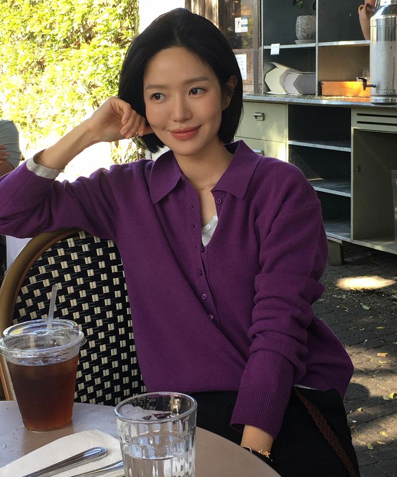 TINT COLLAR KNIT_purple
