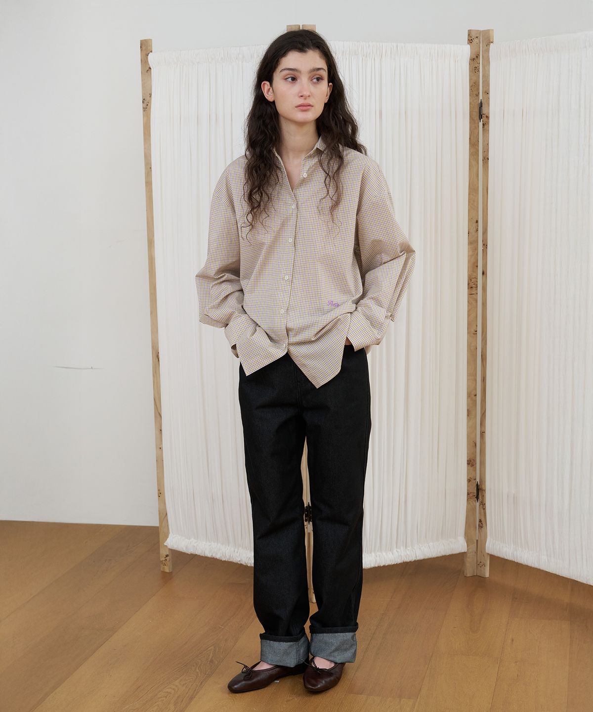 포에트서울(POETSEOUL) BLEND CHECK SHIRT_purple