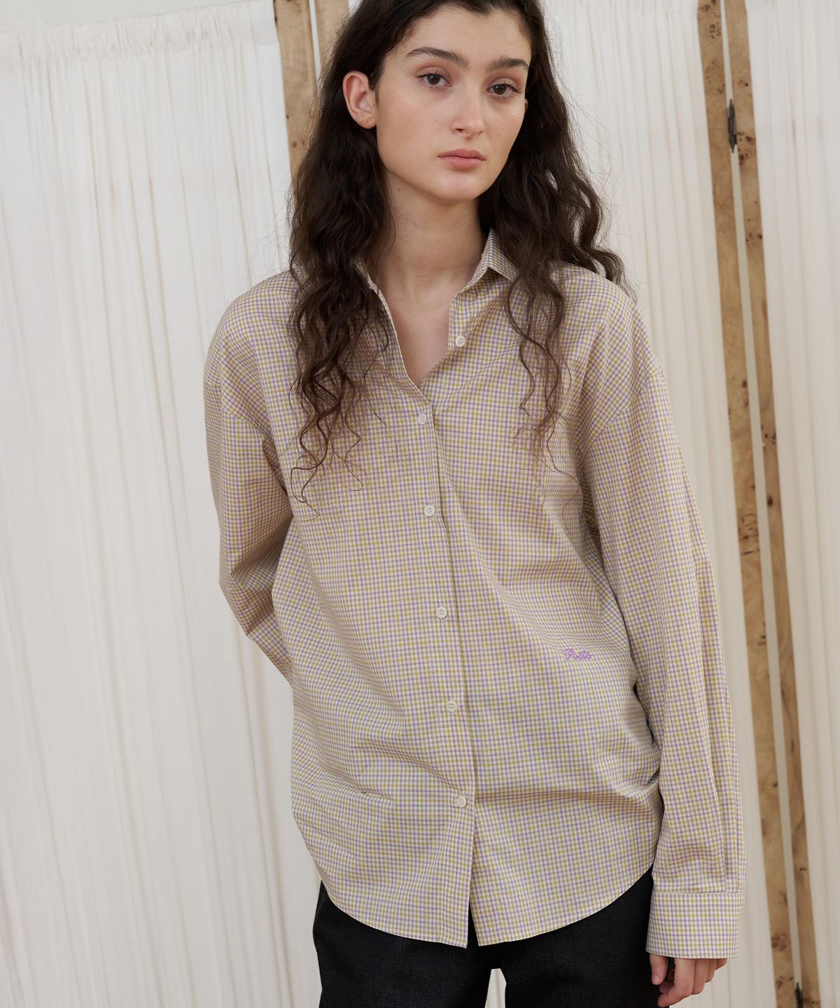 포에트서울(POETSEOUL) BLEND CHECK SHIRT_purple