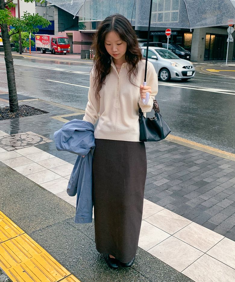 POETE LOGO MAXI SKIRT_brown