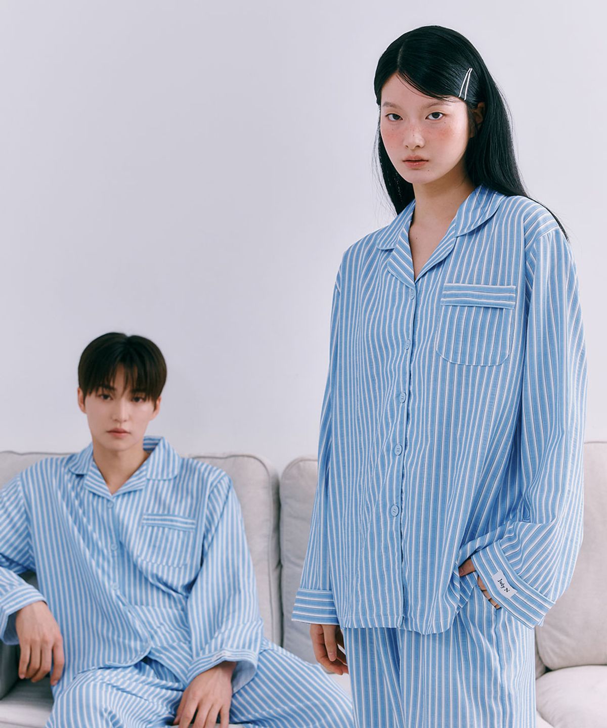 주디앤(JUDYN) 빌리지블루 긴팔 잠옷 파자마 세트