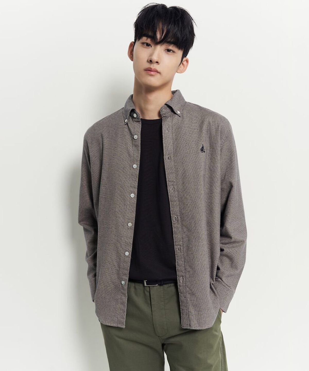 빈폴 멘(BEANPOLE MEN) 브러쉬드 하운드투스 셔츠  살몬 핑크