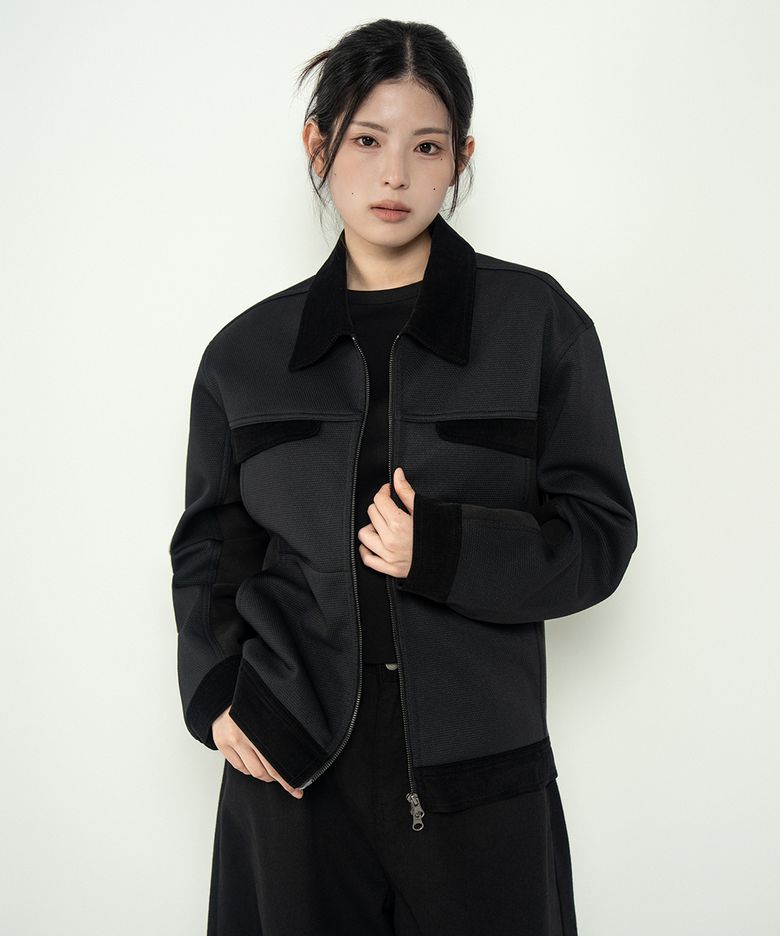 어반 하이브리드 플리스 트러커 자켓 블랙