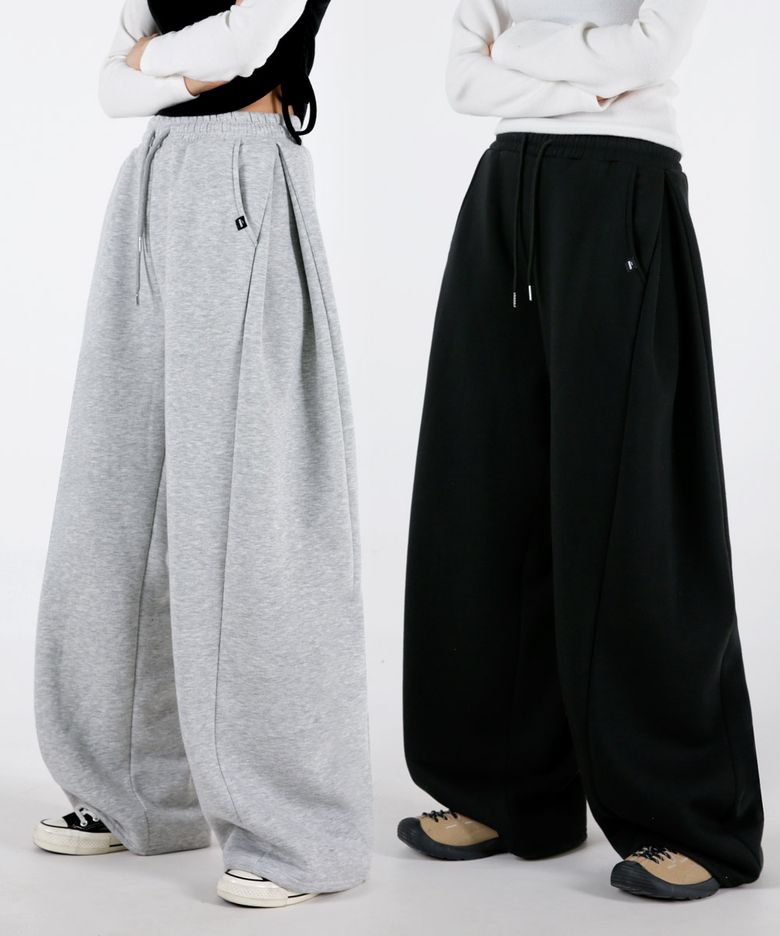[2PACK] 여자 에센셜 옆핀턱 와이드스웨트팬츠 2COLOR