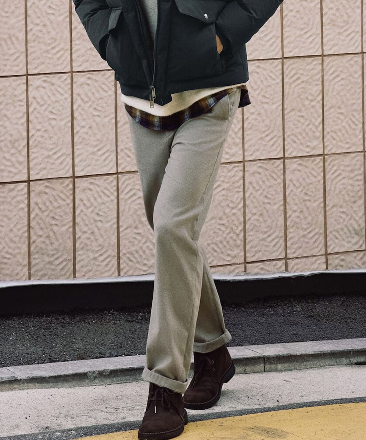 빈폴 멘(BEANPOLE MEN) 몰스킨 스탠다드핏 팬츠  아이보리