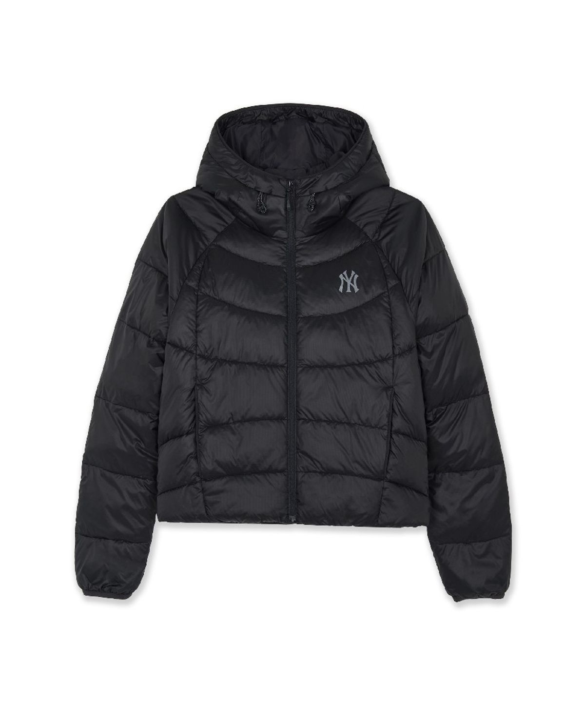 엠엘비(MLB) 여성 경량 후드 커브패딩 NY (Black)