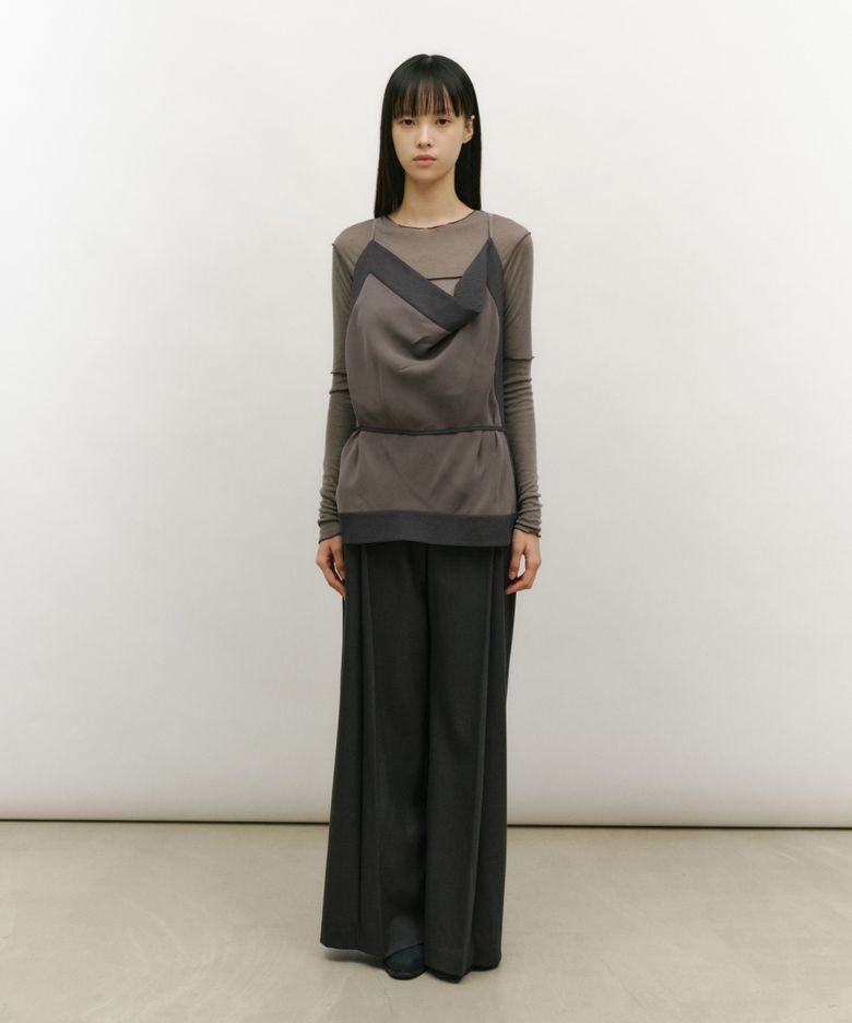 FRAME COWL HALTER TOP [MOCHA]