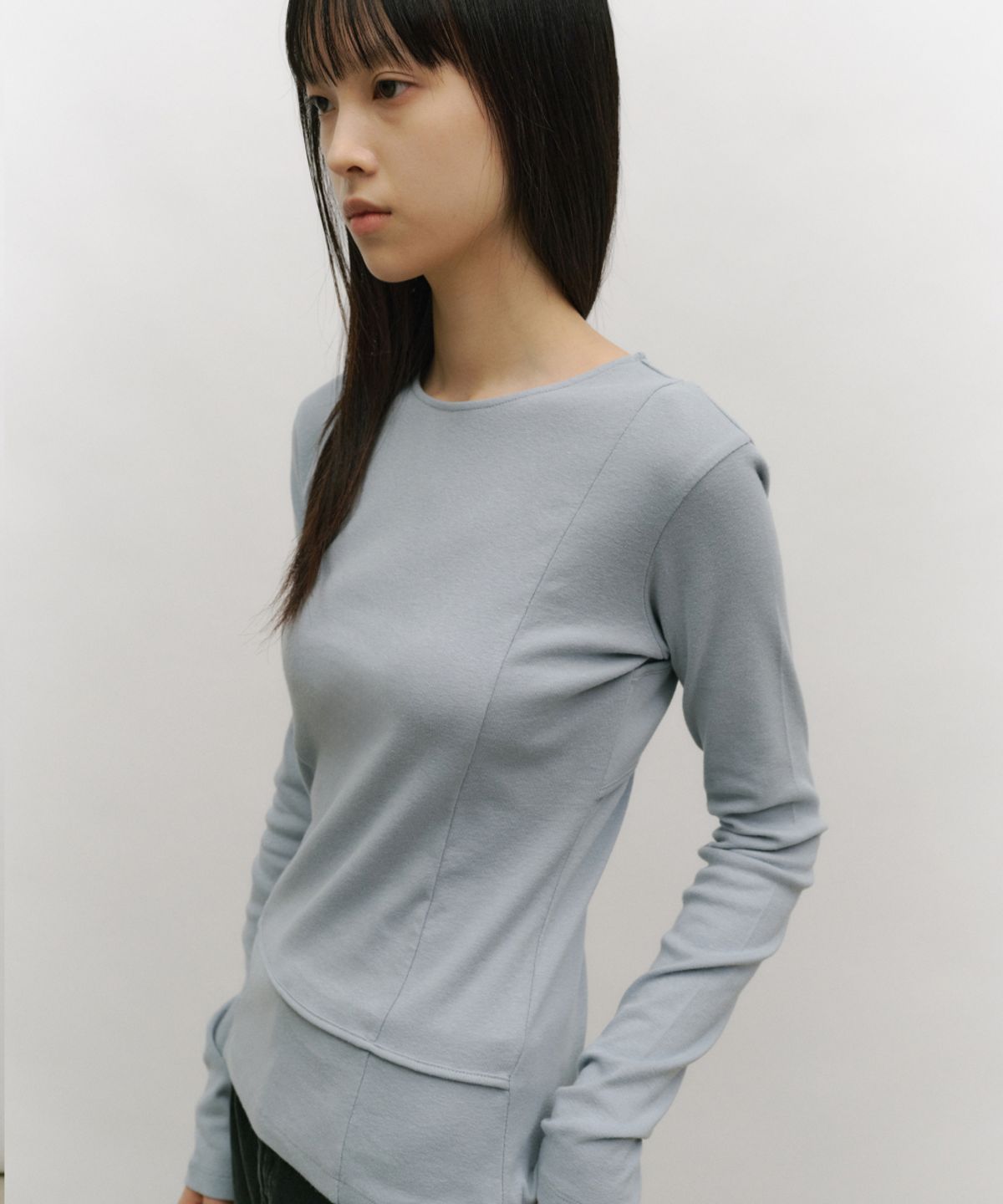 로우타이드(LOW TIDE) BACK SLIT LONG SLEEVE T-SHIRT [SKY BLUE]